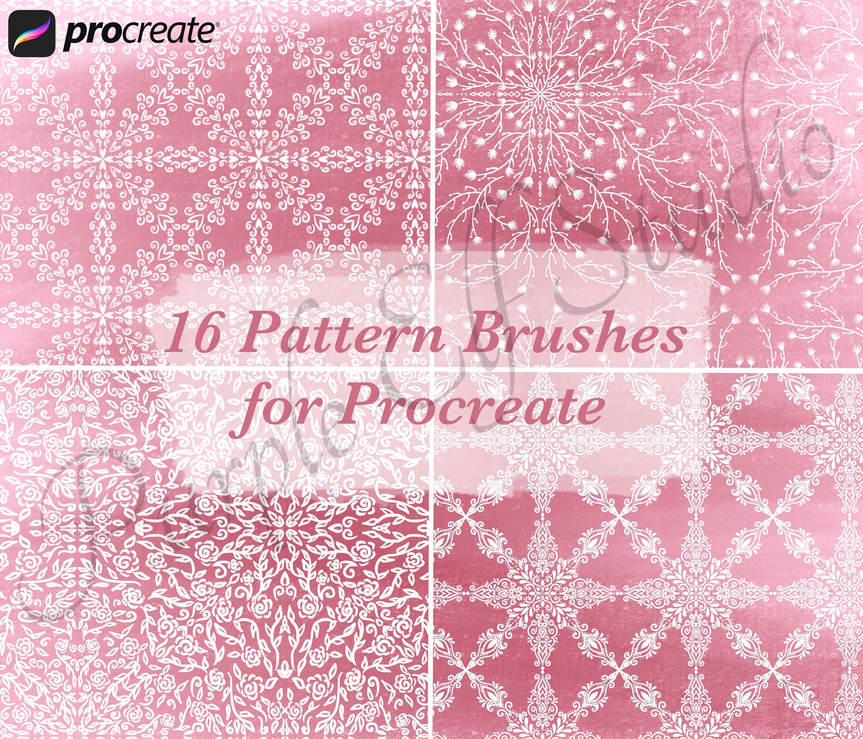 Procreate Patterns Brush Set, Seamless Pattern Brush, Floral, Moroccan ...