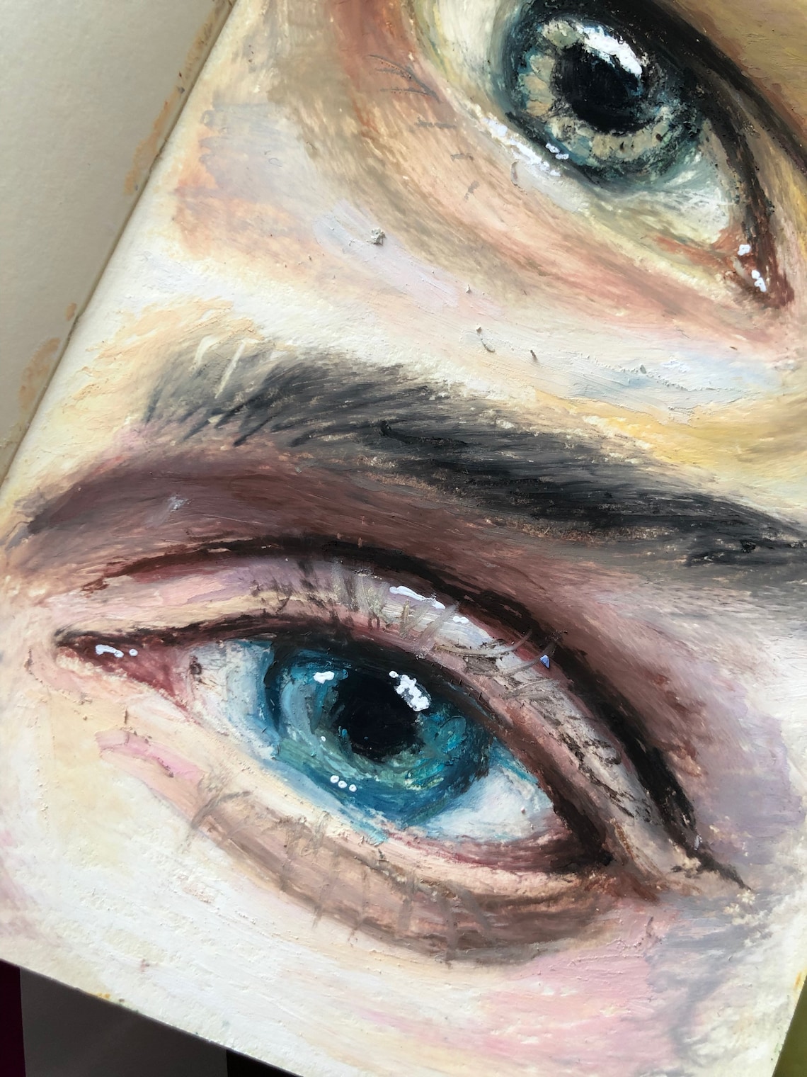 Oil pastel eye drawing oil pastels art. eye painting. eye Etsy