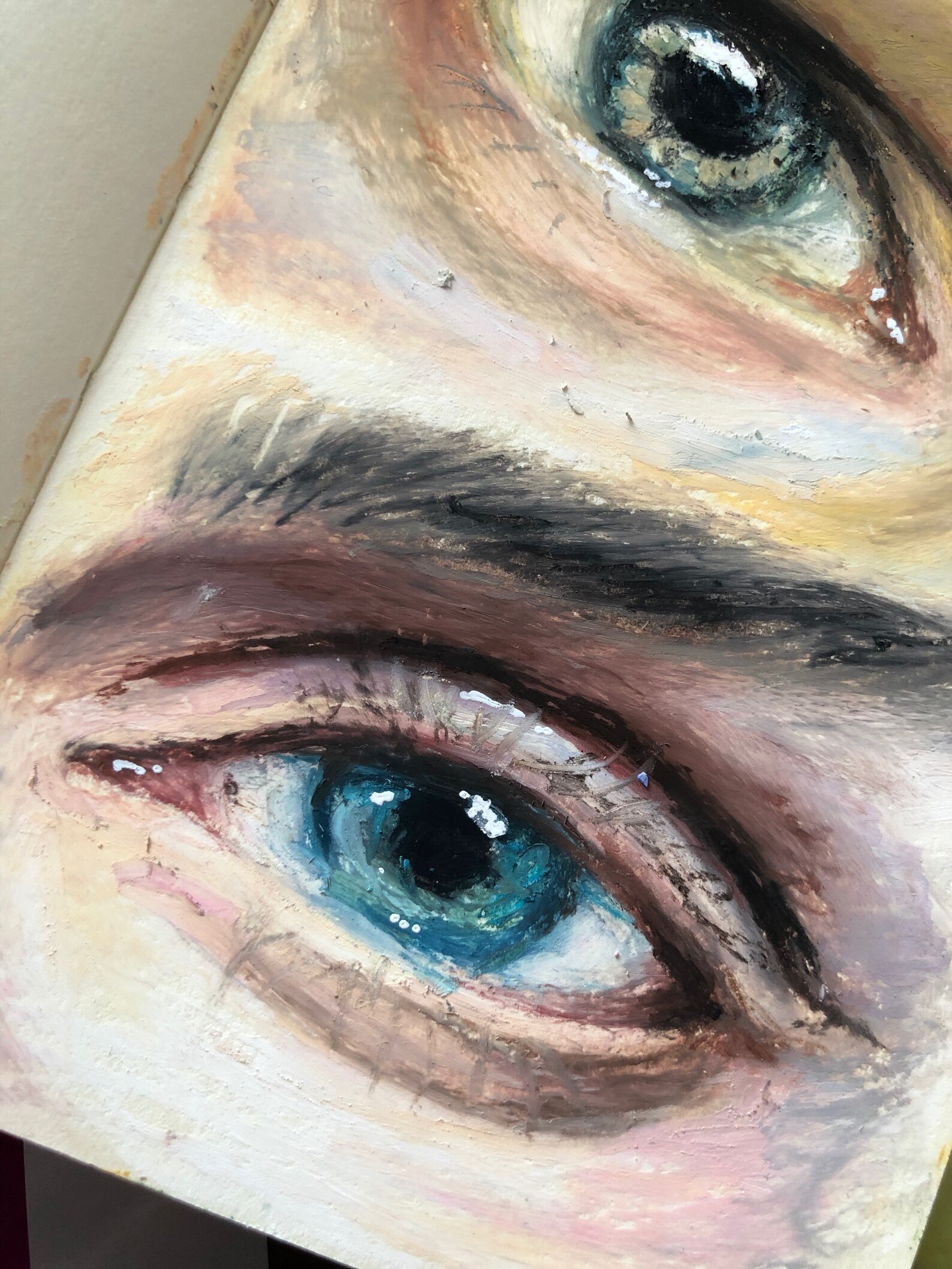 Oil pastel eye drawing oil pastels art. eye painting. eye Etsy