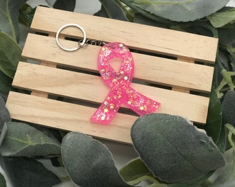 Cancer Awareness Ribbon Keychain