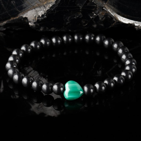 Authentic Shungite Shungite And Copper Bracelet With 6mm Cubic Beads - EMF Protection Grounding EMF Protection Bracelet - Foto 2