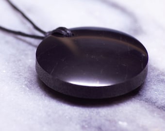 Shungiet-hangerketting bolle lens, 4G 5G EMP EMV-bescherming en -genezing, echte Karelische shungiet