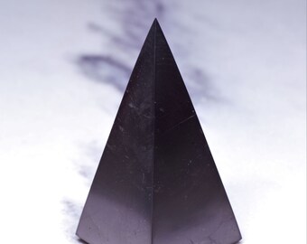 Shungite Tall pyramid 50mm (base), 100mm tall.