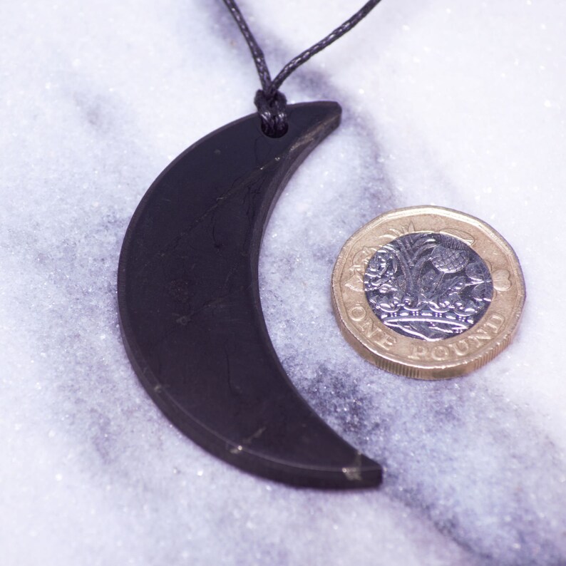 Shungite EMF Protection 1 In. Vertical Rectangle Faceted Pendant With - Foto 5