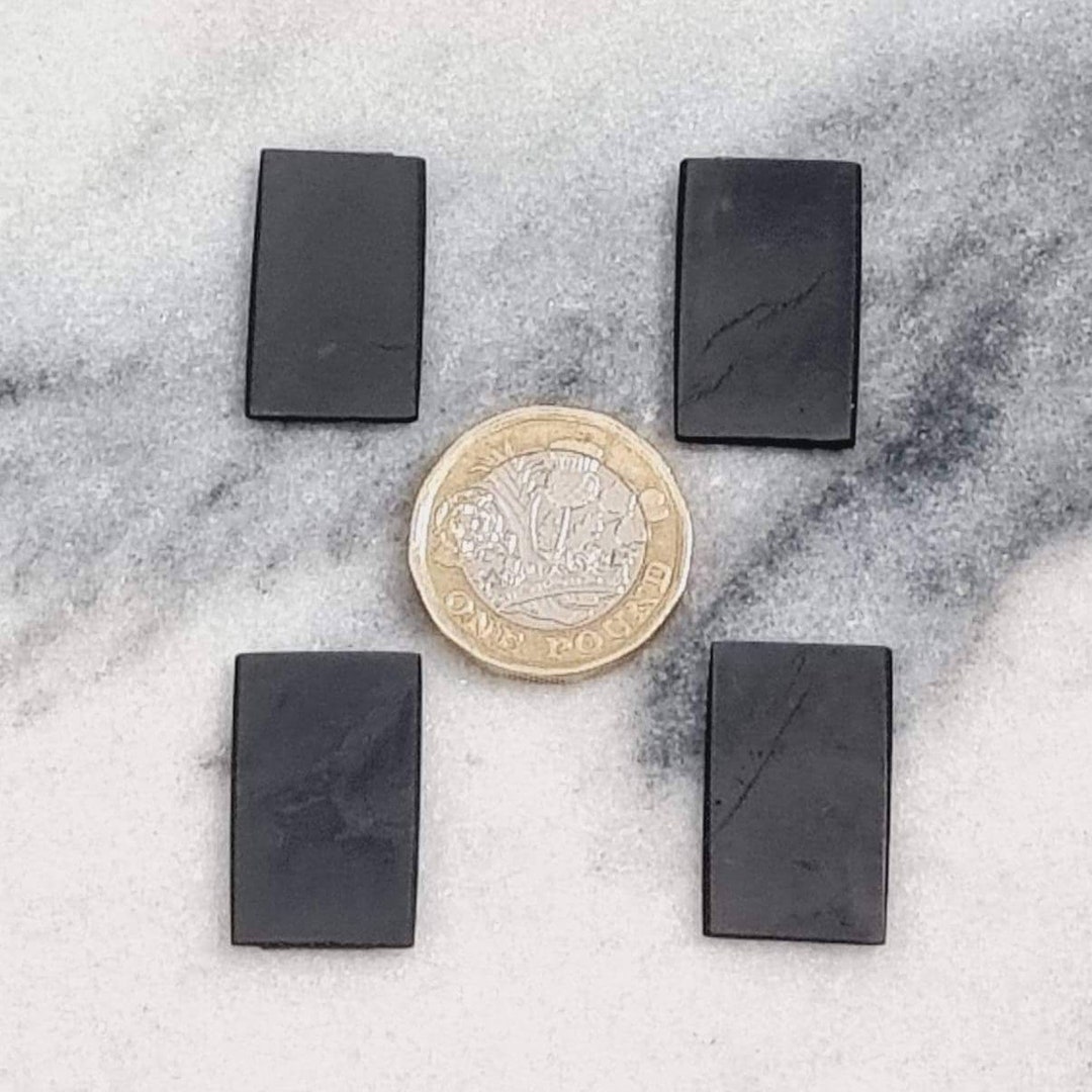 Shungite World 7 Pcs Authentic Shungite Stickers Unpolished 30 Mm / 1.18" Genuine Healing Energy Stone Protection Plate For Cell Phone Case Tablet