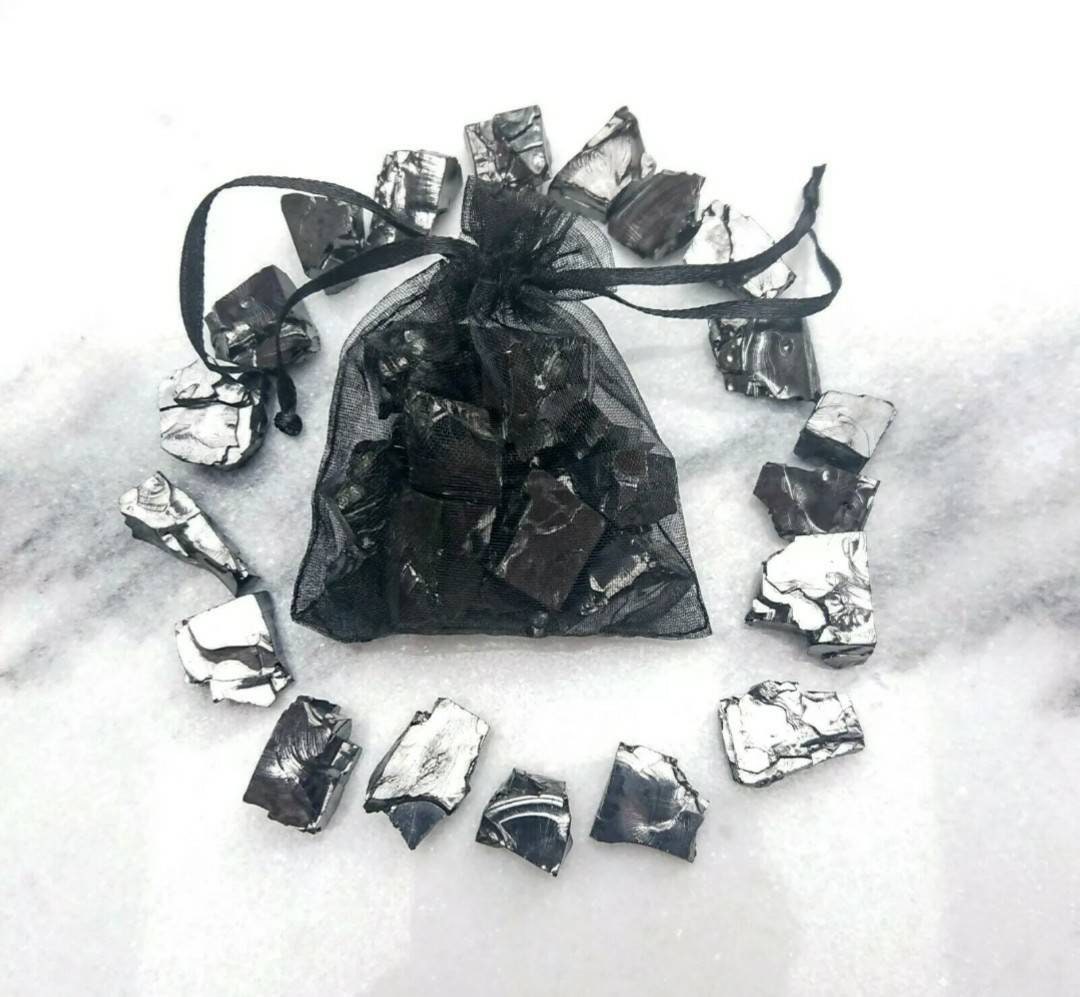 Elite Noble Shungite 25 or 50 grams for water purification, fullerene…