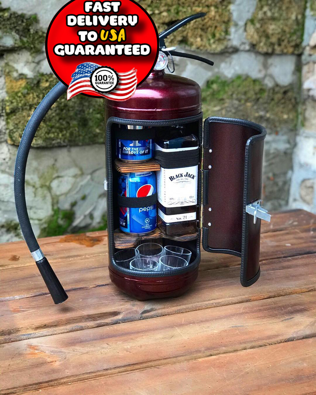 Buy Custom Firefighter's Fire Extinguisher Minibar With Laser Etching Holds  1 Bottle, 2 Soda Cans, and More Customized Christmas Gifts Online in India  