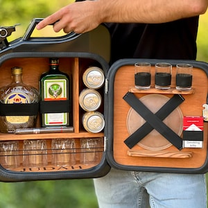 Mini Bar: Best friend gift with LED-Backlight, Personalization, and Lock - Customized Father's Day Gift