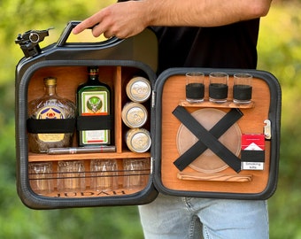 Mini Bar: Best friend gift with LED-Backlight, Personalization, and Lock - Customized Father's Day Gift