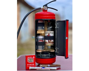 Fire Extinguisher MiniBar for Firefighters: Laser Etching Included Father's Day Gift