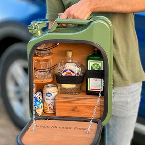 MiniBar: Handcrafted Drop-Down Door with Drawer, Laser-Engraved Personalization - Perfect for Whiskey Enthusiasts Customized Father's Day