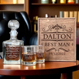Personalized Gift, Whiskey Gift Set, Gift for Dad, Whiskey Decanter, Unique Whiskey Gift, Gift for Him, Personalized Glass, Anniversary Gift