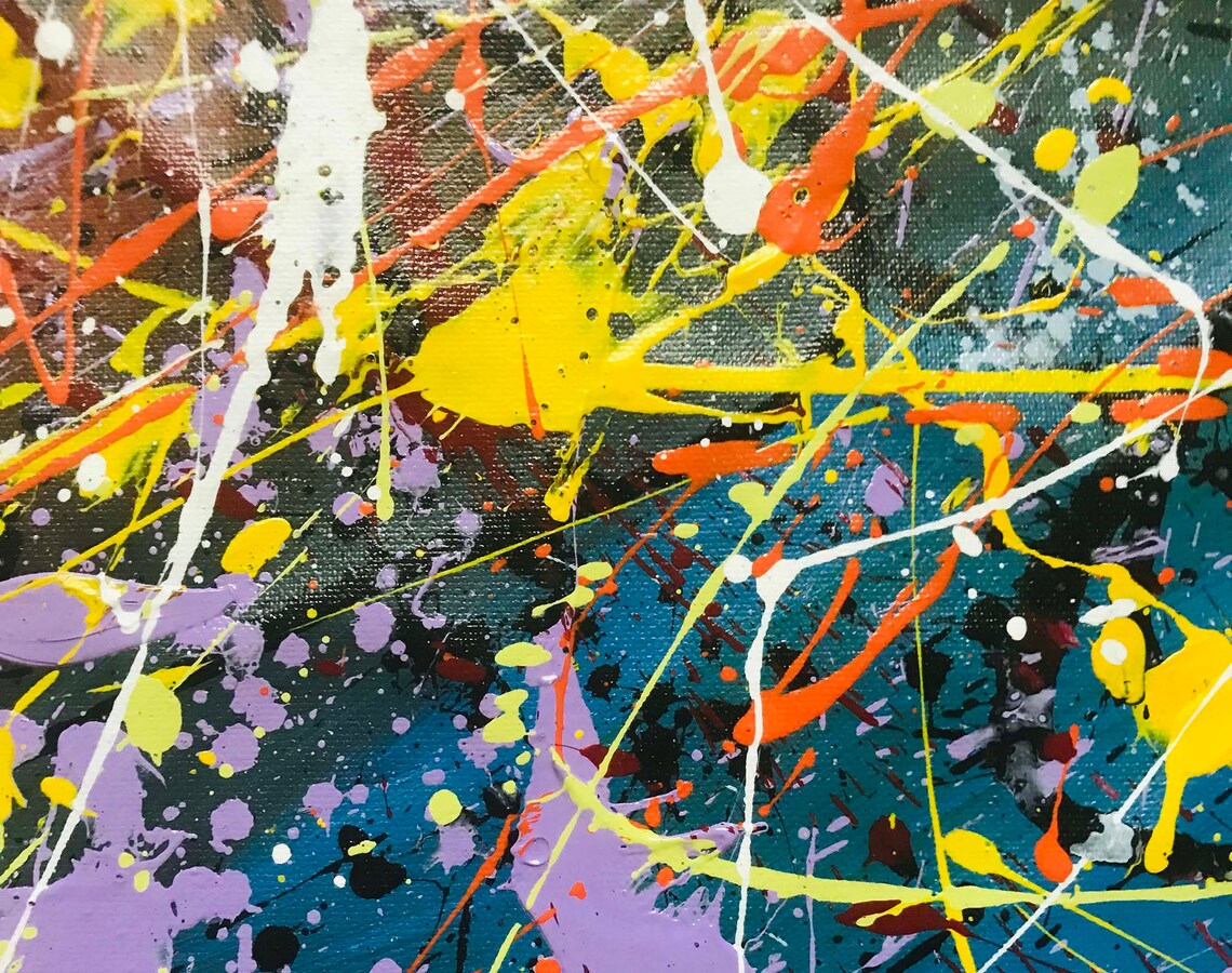 Jackson Pollock Style Painting.large Wall Art .72. Etsy