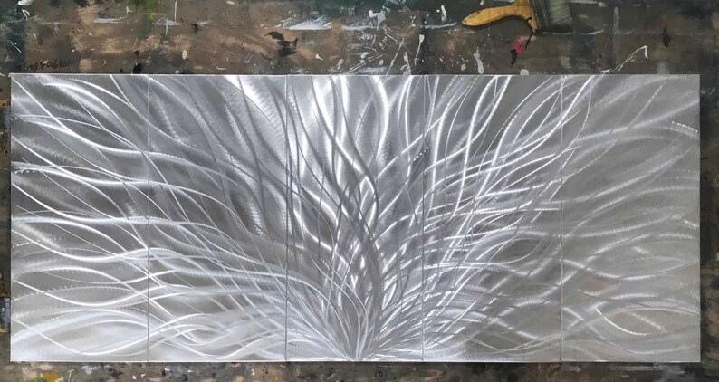 Metal Wall Art Modern Wtal Wall Abstract Wall Sculpture Metallic Silver Wall Art Original Sculpture Wall Art On Metal Indoor Outdoor Art Painting Art Collectibles Lifepharmafze Com