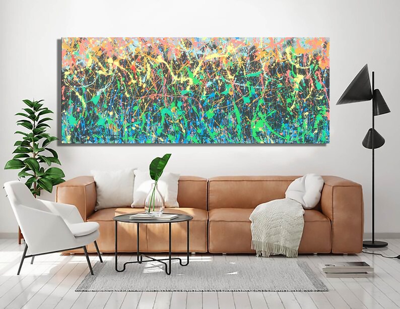 Jackson pollock Artwork. Original abstract painting on canvas. minimalist abstract art. minimalist wall art. metal wall art image 8