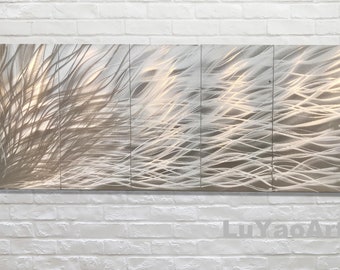 Metal Wall Art, Abstract Wall Sculpture, Indoor Outdoor Art, Modern Wtal Wall. Metallic silver Wall Art.Original Sculpture Wall Art silver