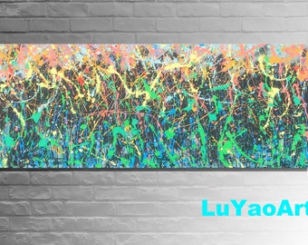 Jackson pollock Artwork. Original abstract painting on canvas. minimalist abstract art. minimalist wall art. metal wall art