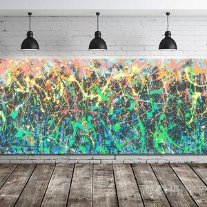 Jackson pollock Artwork. Original abstract painting on canvas. minimalist abstract art. minimalist wall art. metal wall art image 9