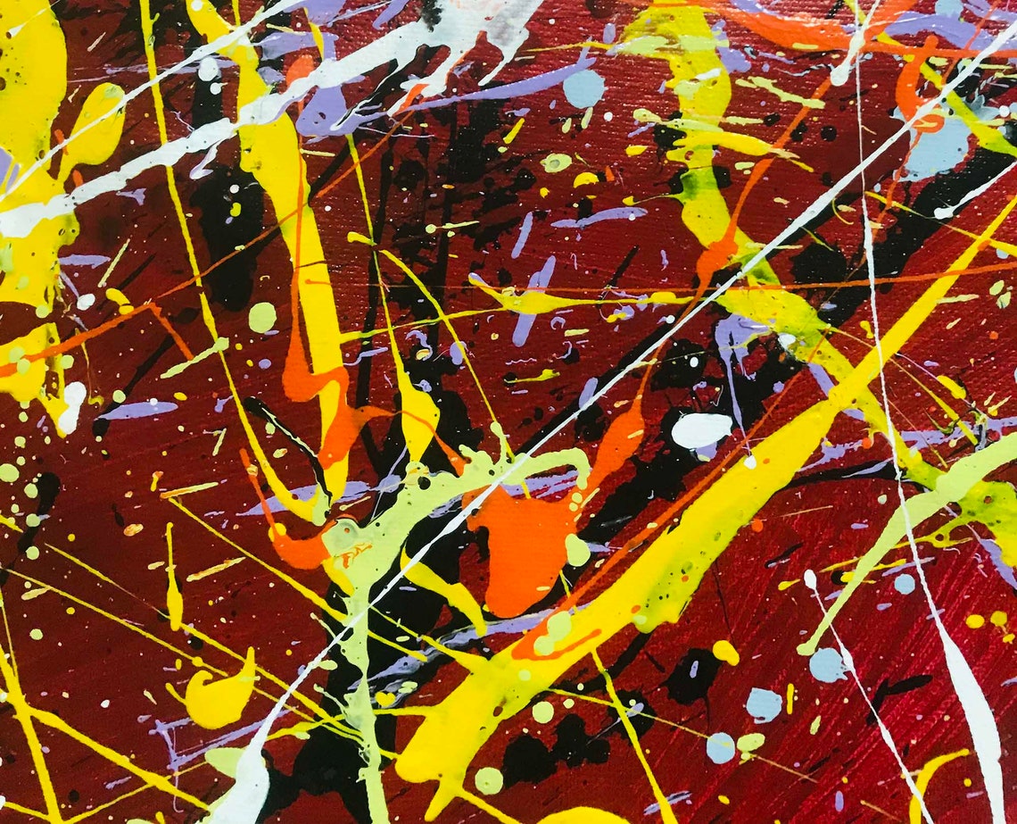 Jackson Pollock Style Painting.large Wall Art .72. Etsy