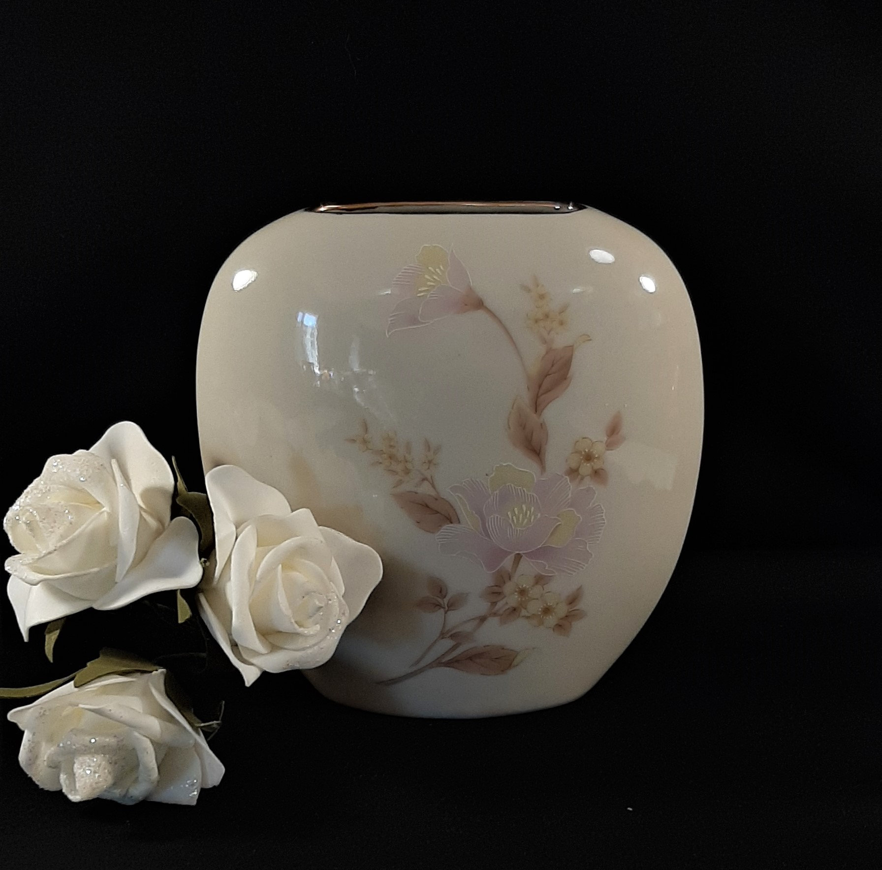 Vintage Pillow Vase Pillow shaped vase with delicate floral Etsy