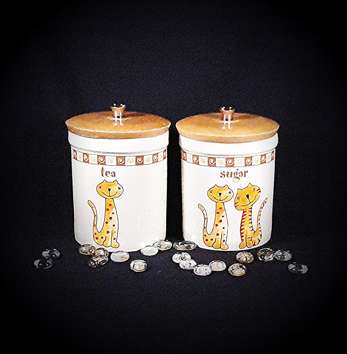 Vintage Botes de gato. Juego de 2 frascos. Tarros de | Etsy