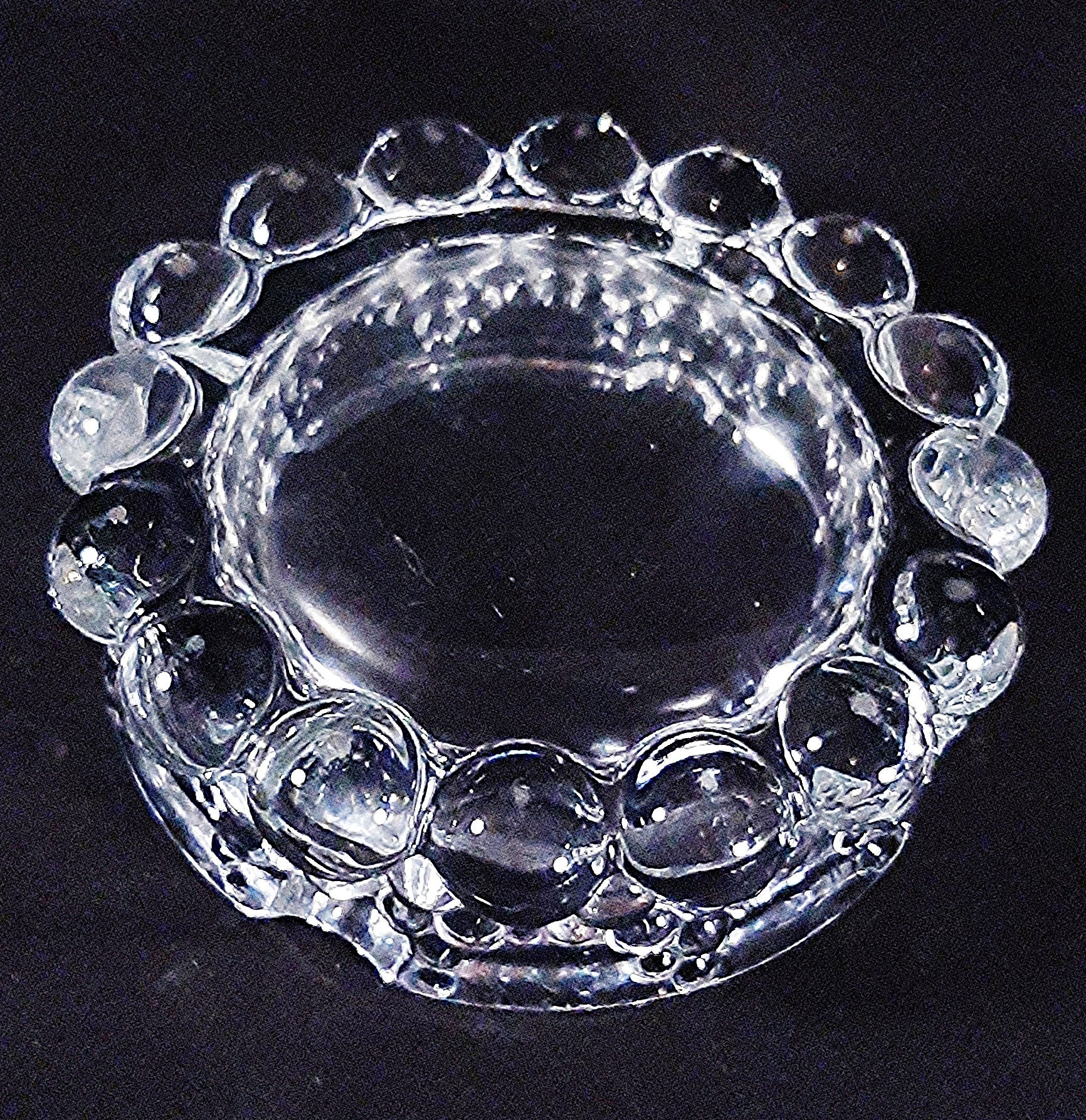 Vintage Heavy Bubble Glass Ashtray. Vintage Bar Etsy