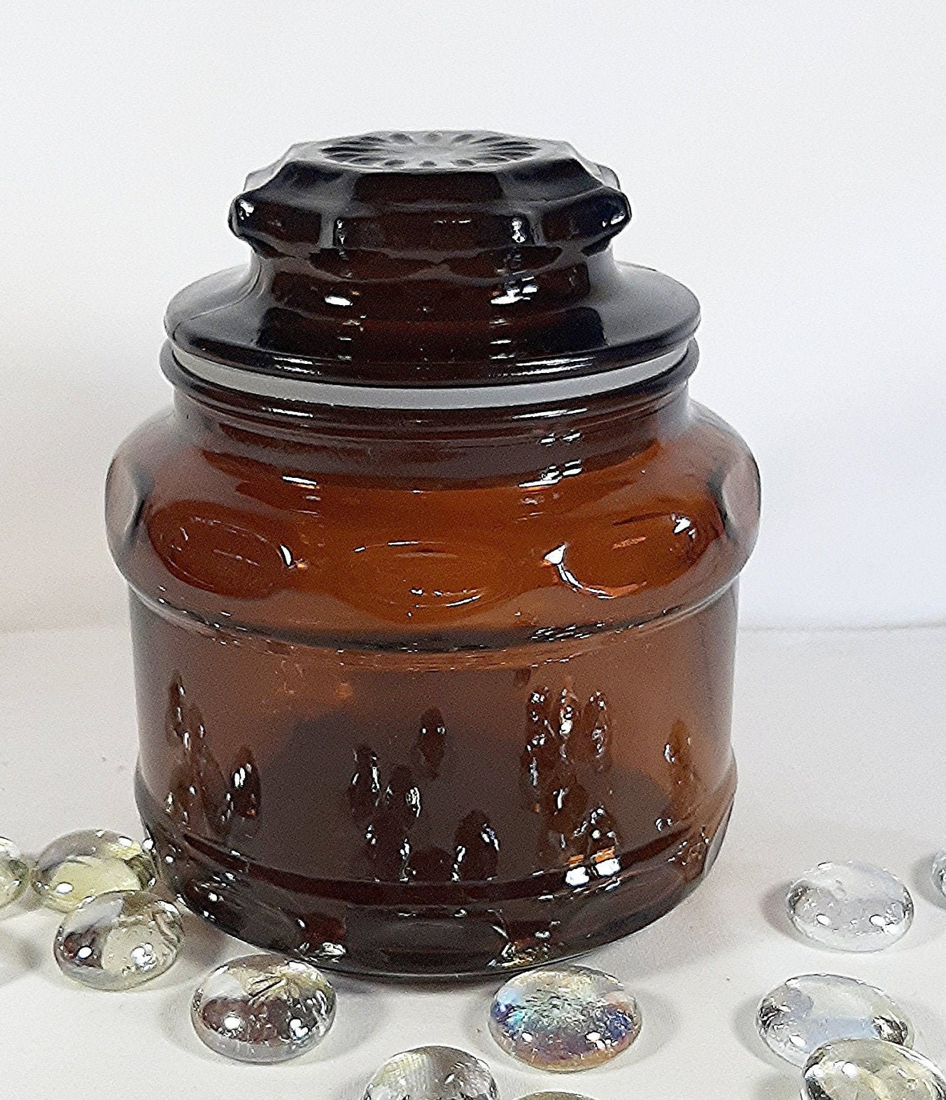 Dark Amber Vintage Amber Glass Apothecary Jar. Small vintage Etsy