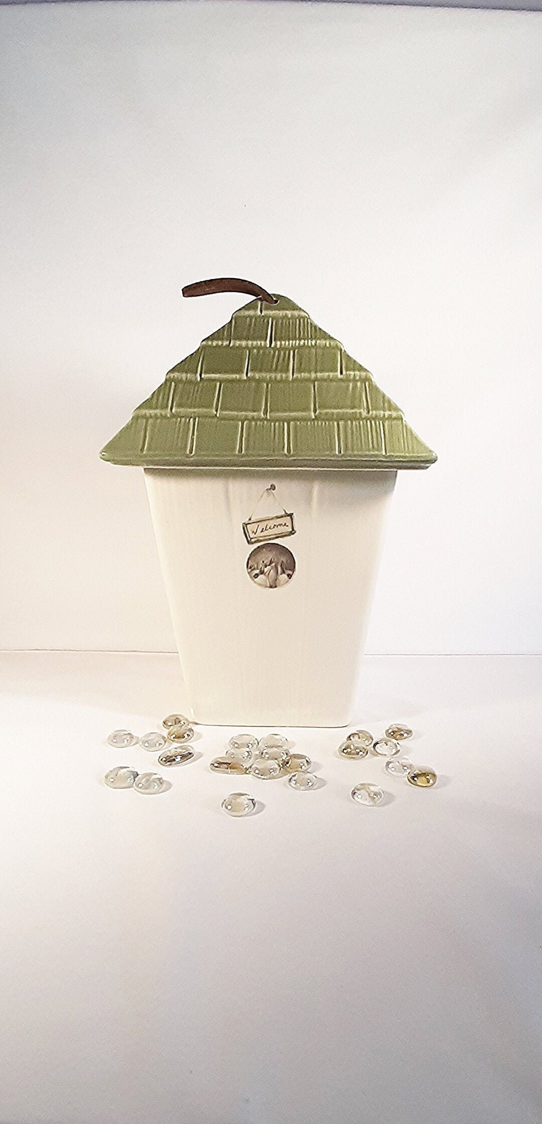 Vintage Bird House Cookie Jar. Unique and Funky Bird House Storage Jar