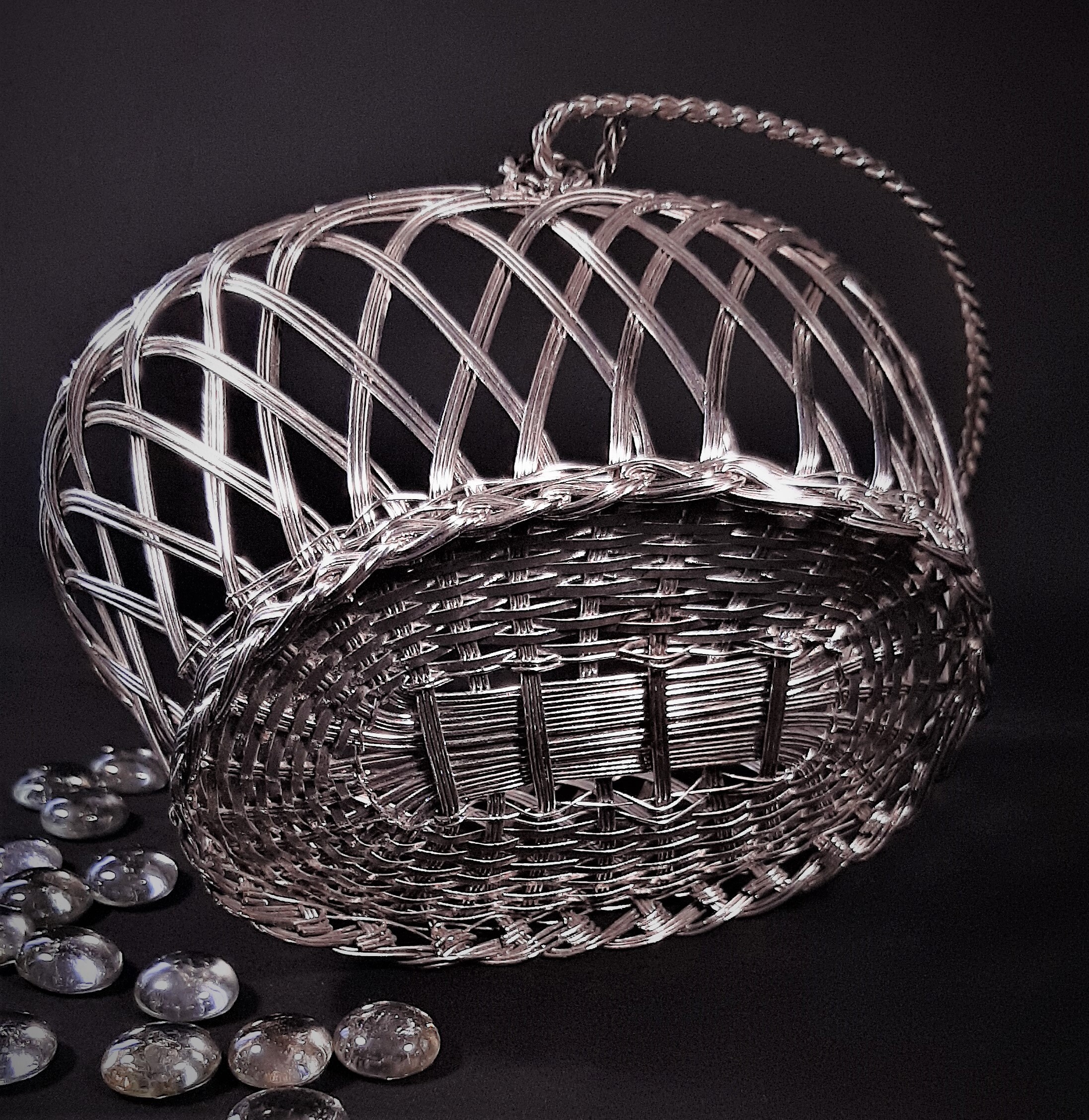 Silver Basket Silver Plate wire basket. Vintage silver plate Etsy