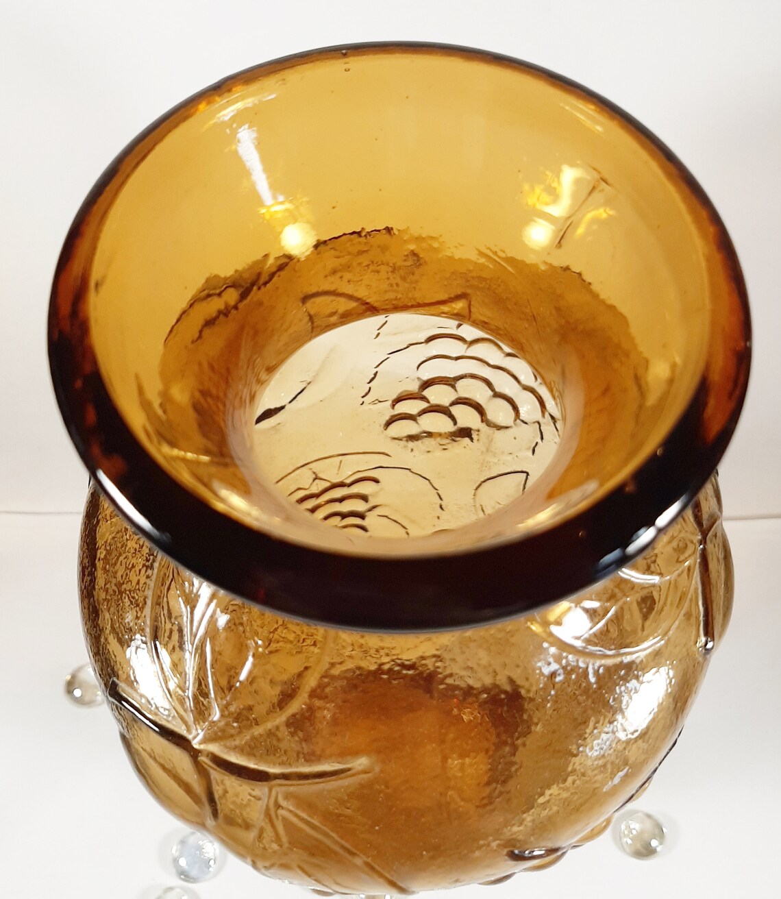 Made in Italy Vintage Amber Glass Vase. 12.75 Tall Etsy