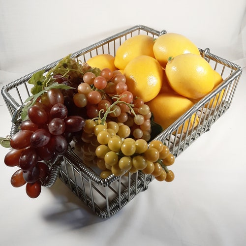 Metal Basket. Vintage table centerpiece, fruit basket. Vintage Office decor, Collectible metal shops basket. Heavy basket. Vintage home decor!