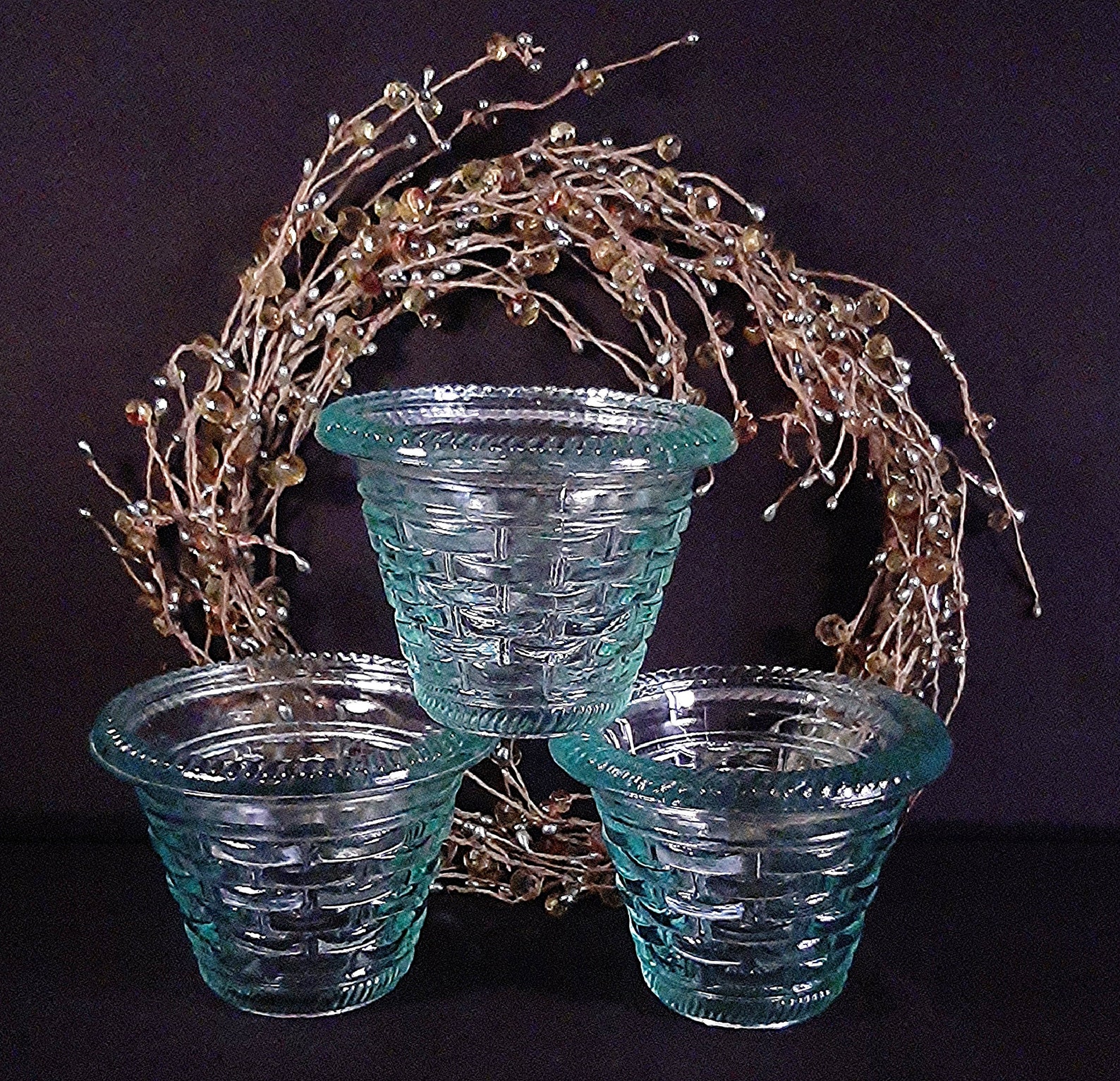 Glass Plant Pots. Set of 3 Recycled Glass Plant Pots Indoor Etsy Canada