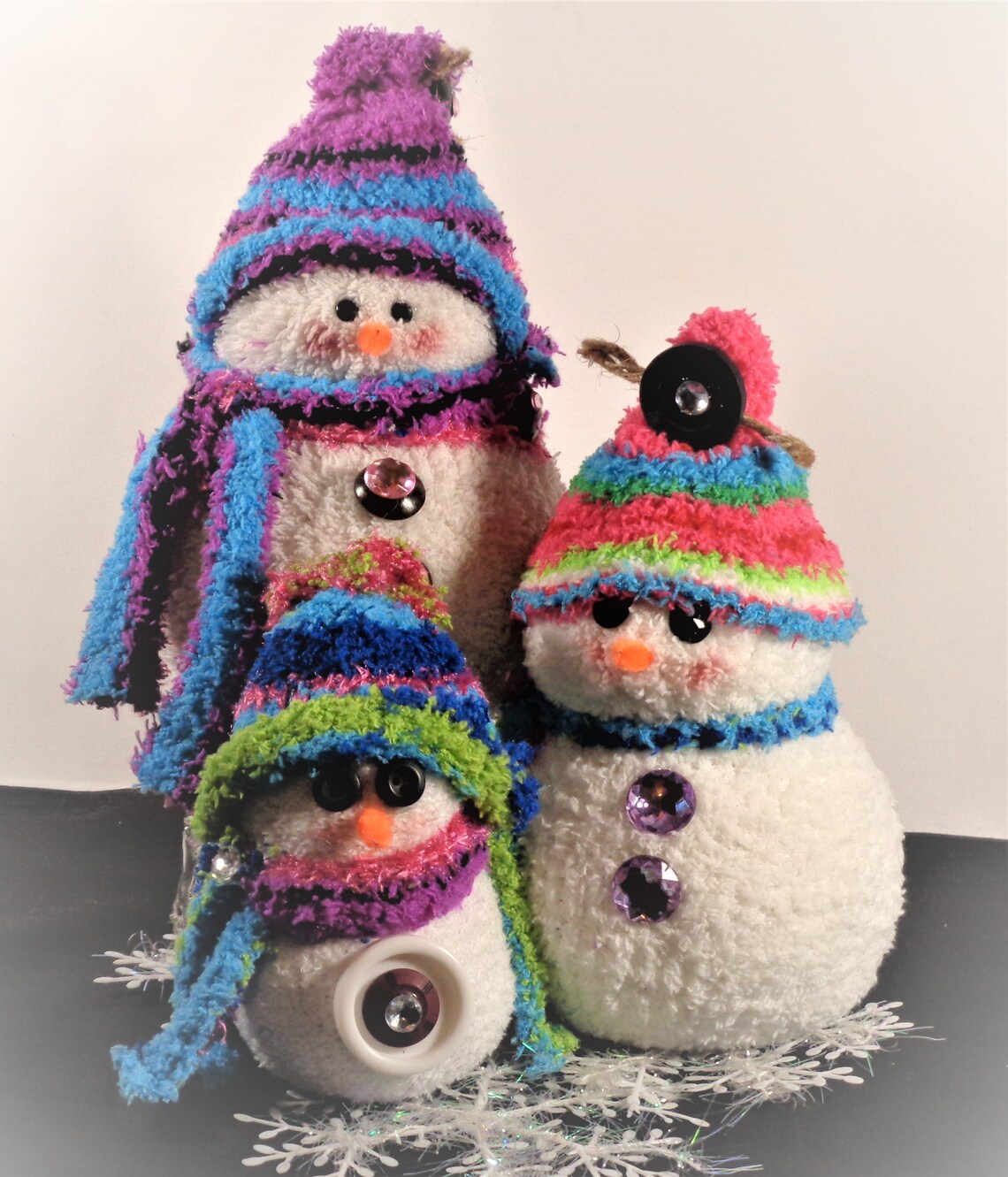 Hand Made Fuzzy sock Snowman Socks and rice snowman. Etsy