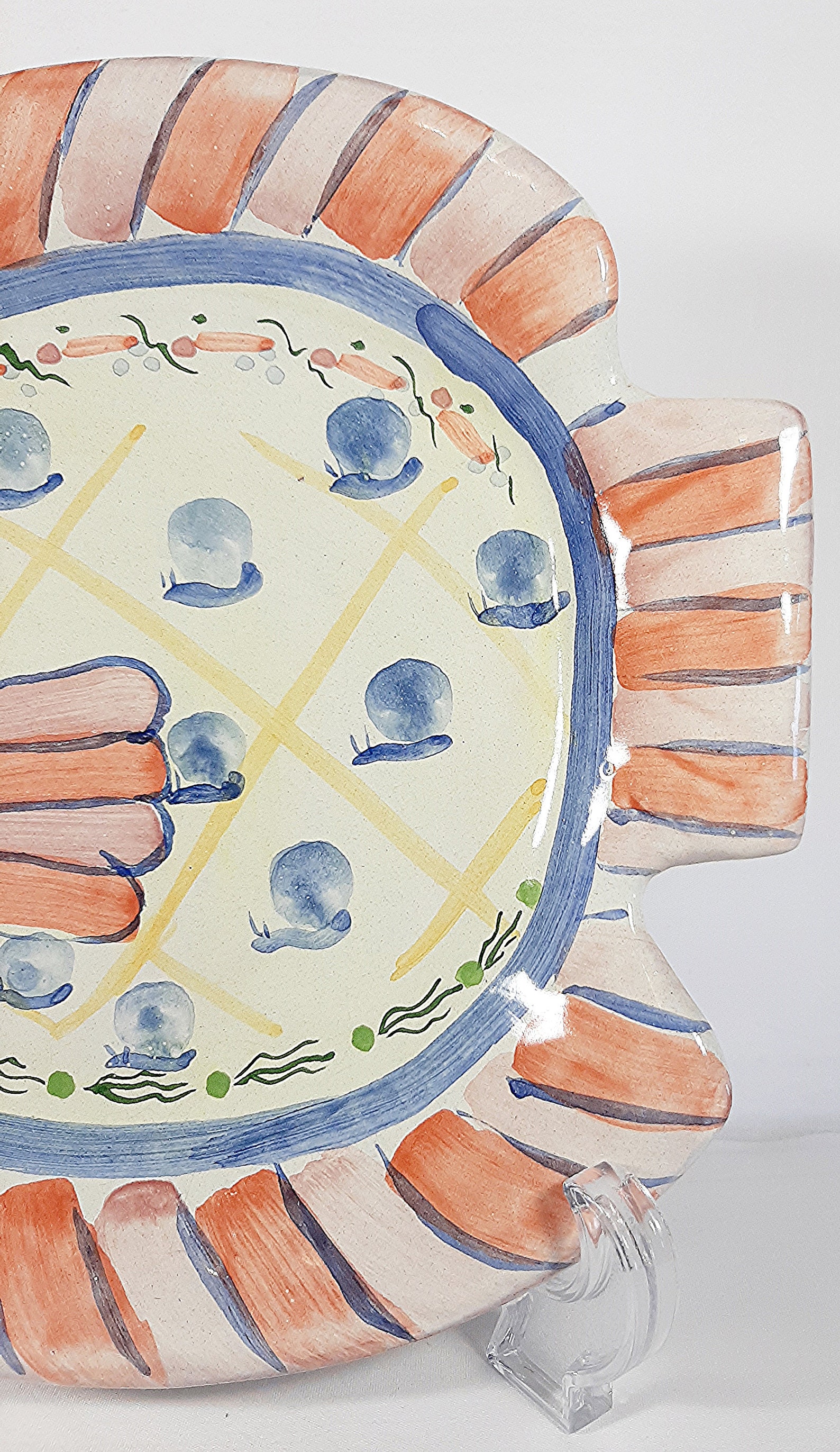 Hand Painted Vintage Ceramic Fish Plate. Vintage Serving Etsy