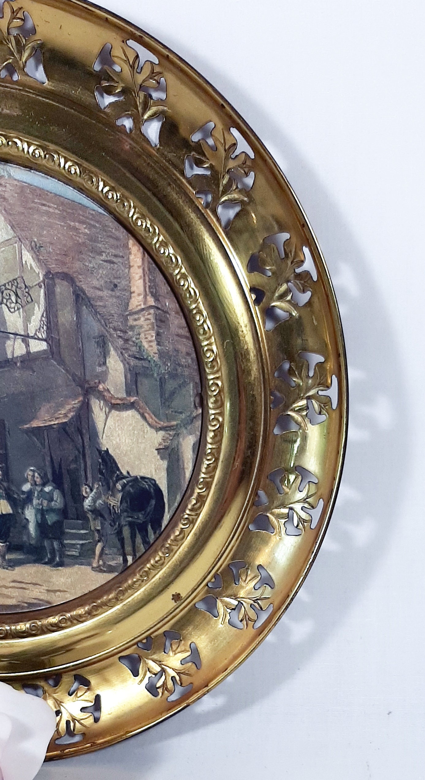 Brass and Foil Wall Plates. Set of Two Brass Decorative Wall Etsy