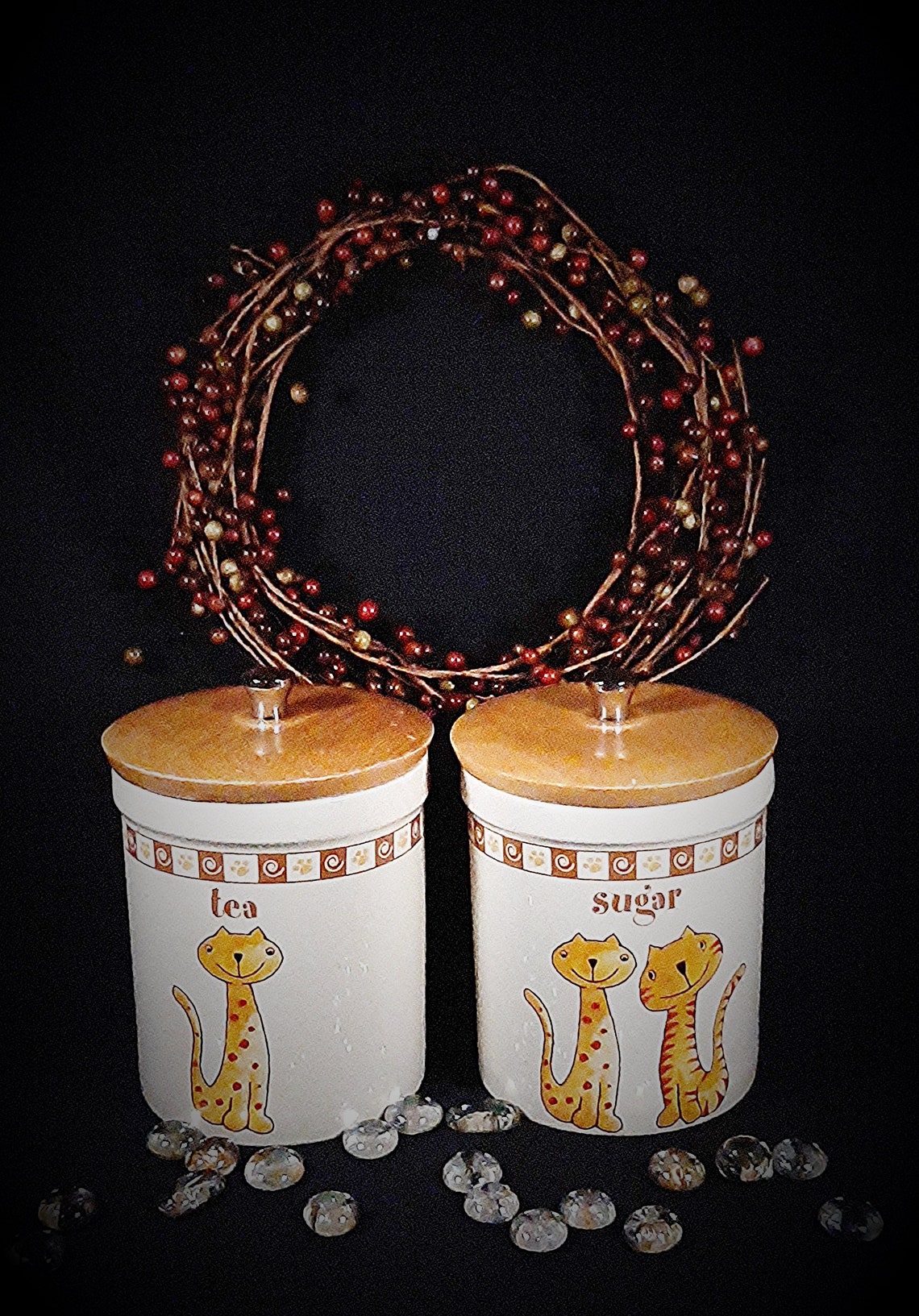 Vintage Botes de gato. Juego de 2 frascos. Tarros de | Etsy