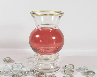 Bartlett-Collins Blown Glass Vase. Hand Painted  Boho Art Glass Collectible vintage Vase Collectible Bohemian glass vase 1950's,1960's decor