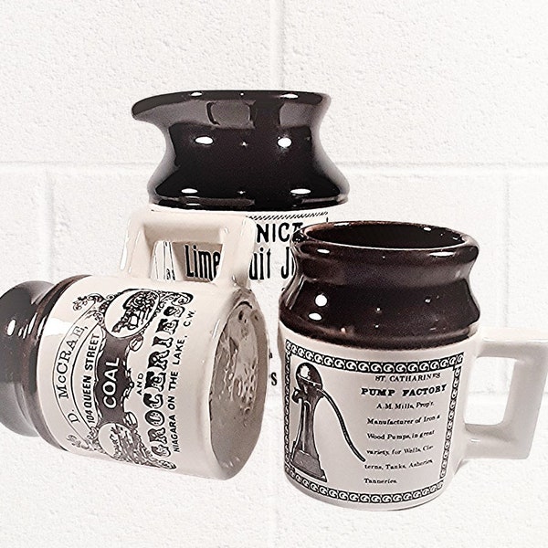 Vintage! Abenakis pottery mugs. Made in Canada art pottery. Vintage kitchenware. Vintage decor. Retro decor. Collectible pottery coffee mugs
