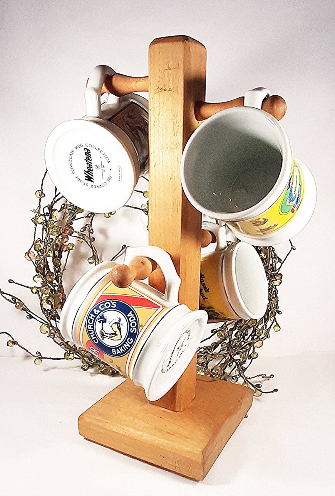 Hand Made Wooden Mug Tree. Vintage Mug Storage Vintage Etsy UK