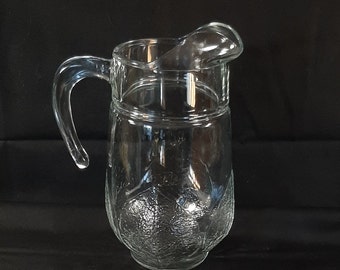 Clear Glass Pitcher. Tableware made in France. Vintage kitchenware or collectible glassware. Collectible French glass jug. French glassware!
