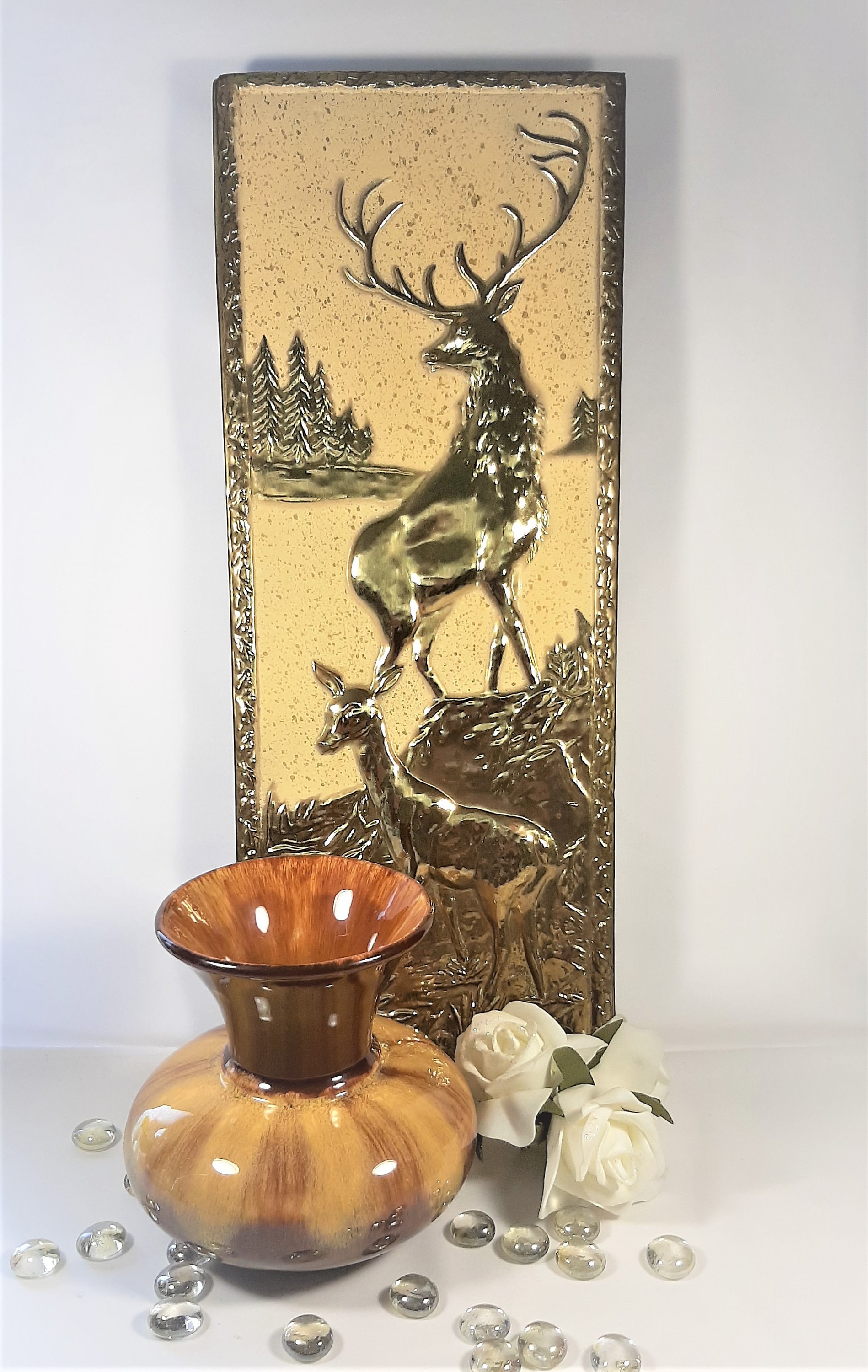 Brass Wall Art.Vintage brass wall hanging.Retro wall Etsy