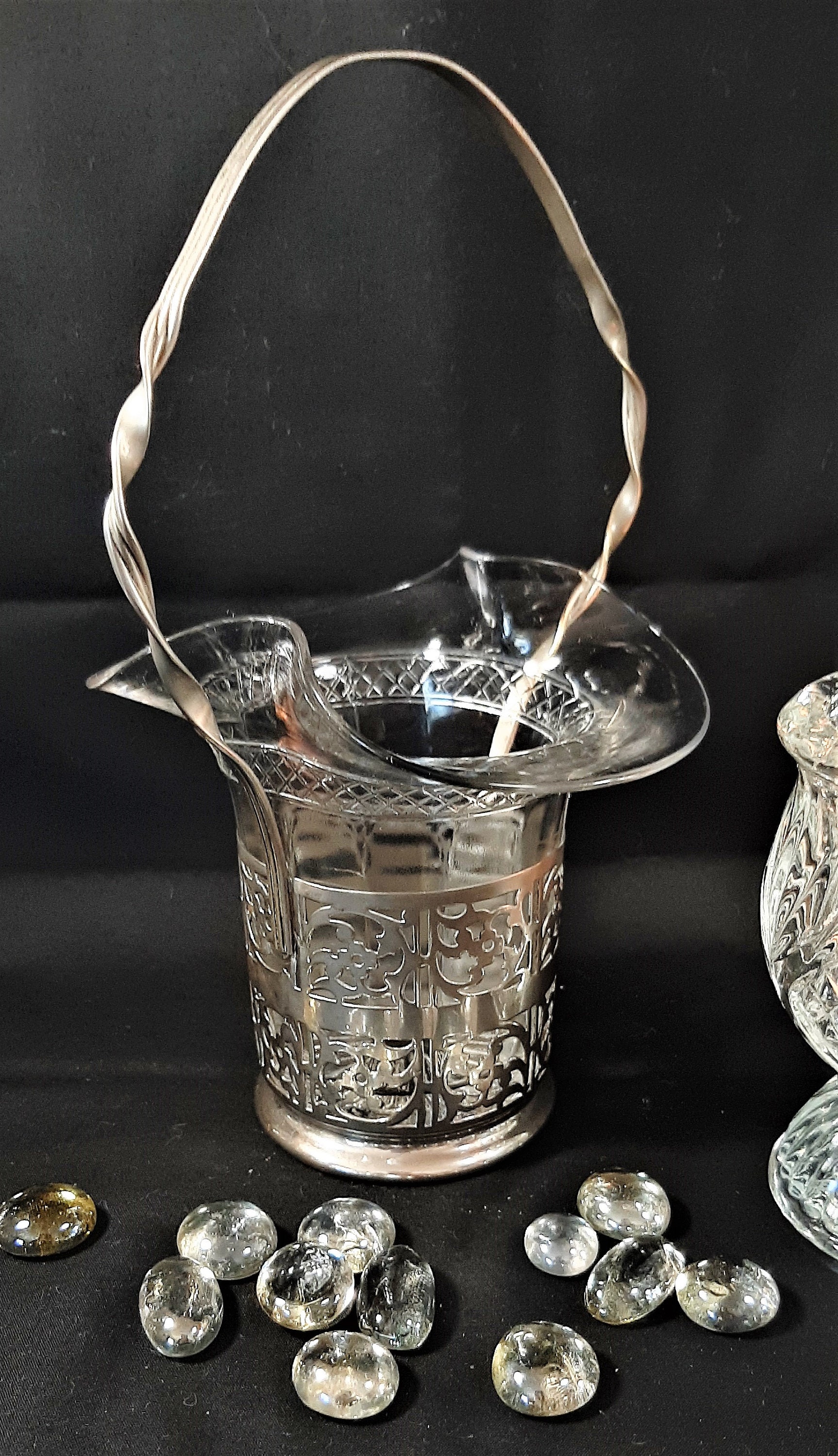 Vintage Silver Plate and Glass Basket. Vintage tableware or Etsy