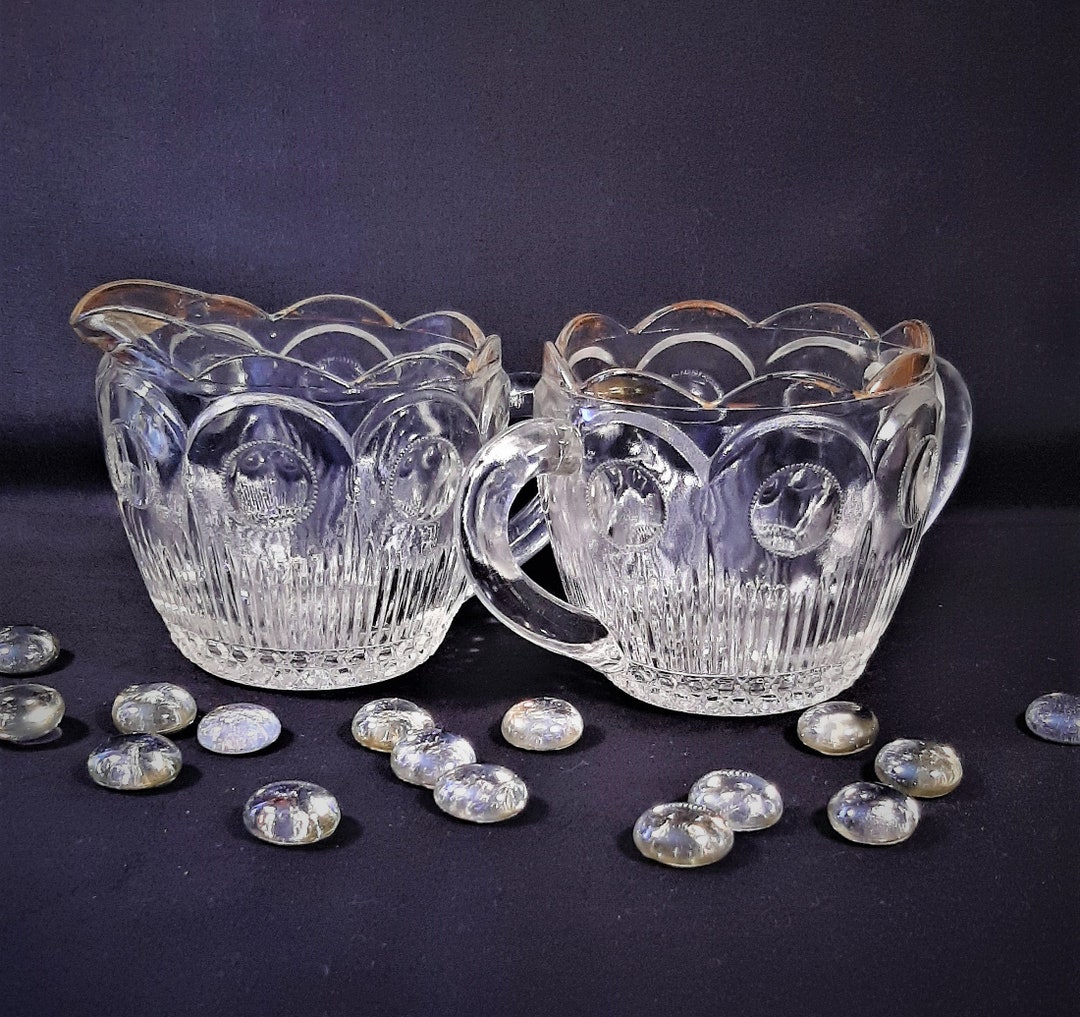 BartlettCollins Glass Co Klarglas und Goldcreme und Zucker Etsy.de