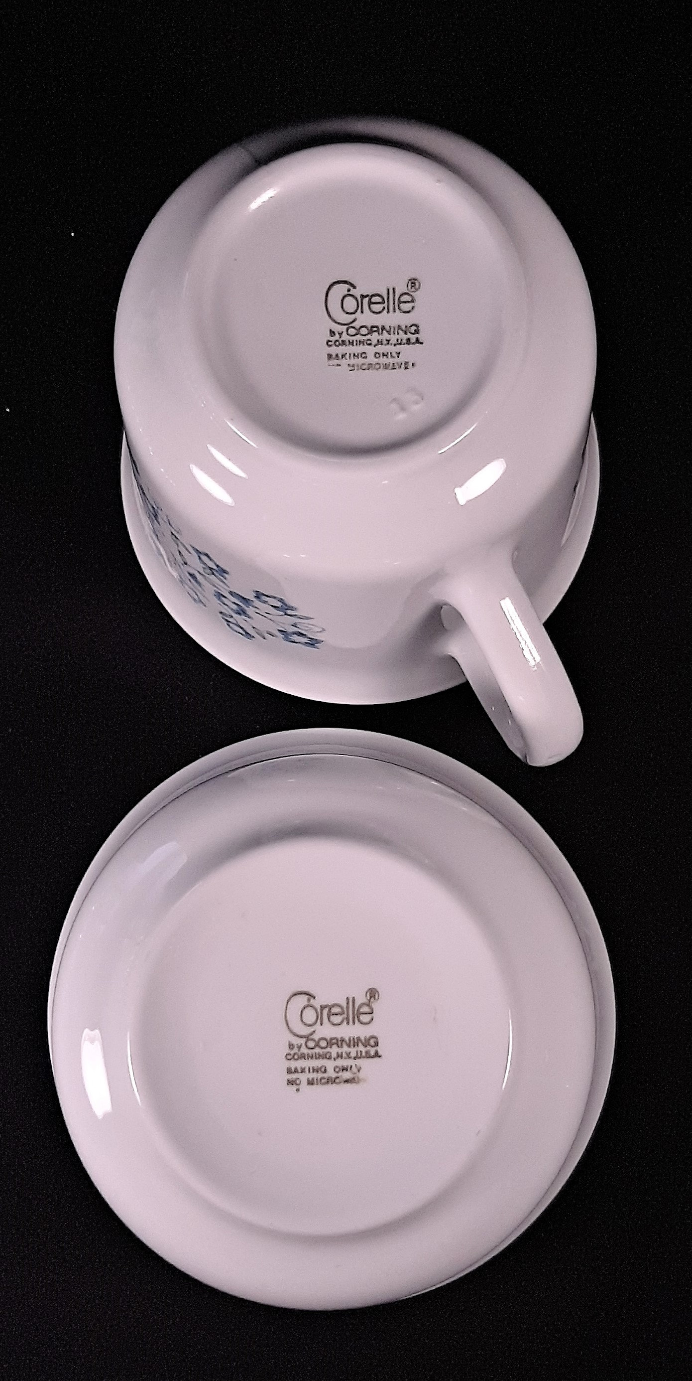 Vintage Corelle Corningware Cream and sugar set. Blue and Etsy