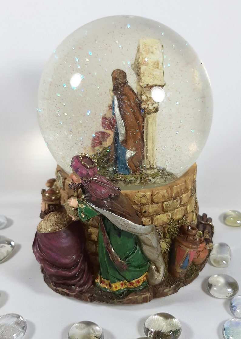 Musical Nativity Snow globe. Vintage look Christmas decor | Etsy