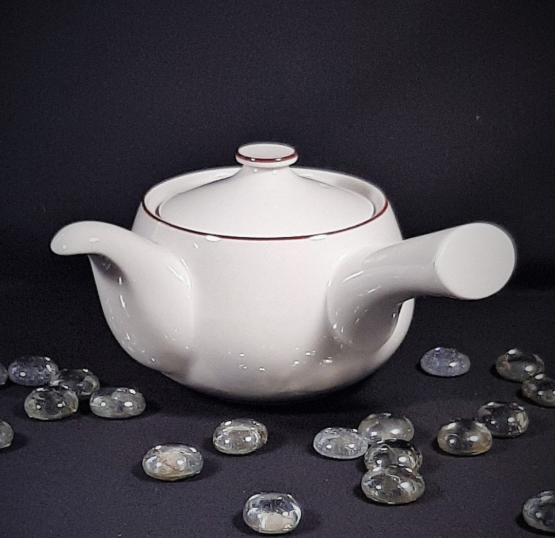 Vintage Small White Teapot. Side Handle Teapot. Collectible China