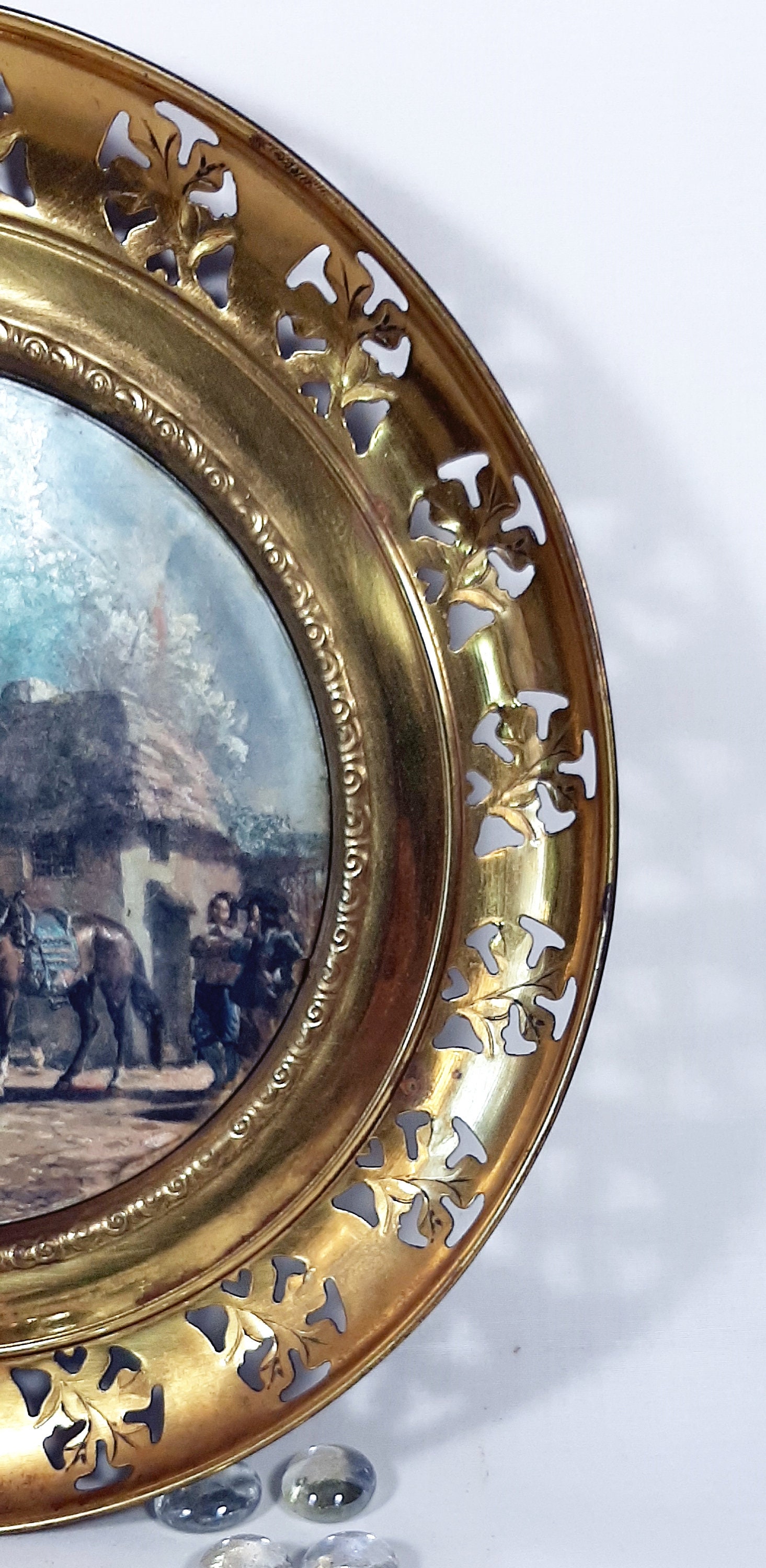 Brass and Foil Wall Plates. Set of Two Brass Decorative Wall Etsy