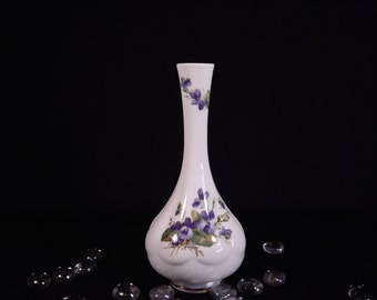 China Bud Vase. Kenal Fine Bone Chine vase. Staffordshire England. Floral design on white china bud vase. Small vase Collectible bud vase!