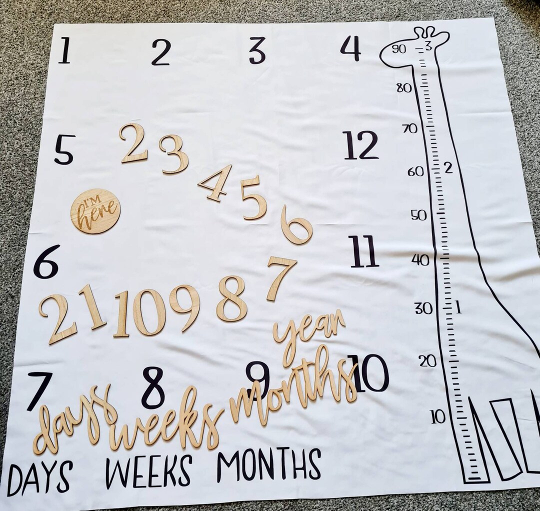 Personalised Milestone Mat Baby Photo Prop Blanket Baby Milestone