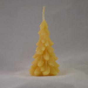 3 Mini Christmas Tree Beeswax Candles. Natural British Beeswax, Festive